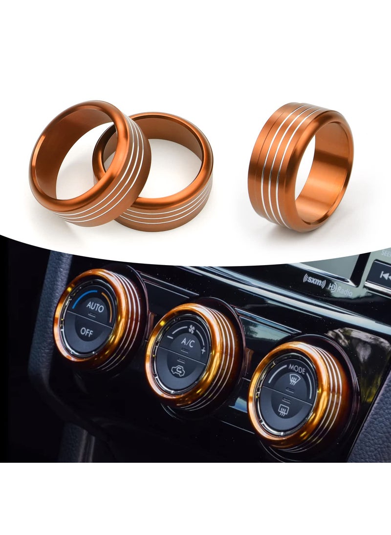Bentolin For Subaru AC Knob Cover Accessory Center Console Switch Volume Temp Control Button Ring Trim Compatible with Forester 2014-2018, Crosstrek XV 2013-2017,Impreza 2014-2016,WRX/STi 2015-2020 Orange 3PCS  - Image 1