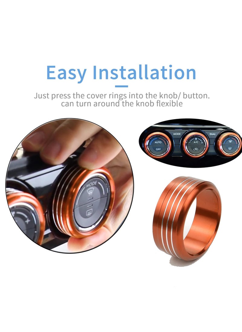 Bentolin For Subaru AC Knob Cover Accessory Center Console Switch Volume Temp Control Button Ring Trim Compatible with Forester 2014-2018, Crosstrek XV 2013-2017,Impreza 2014-2016,WRX/STi 2015-2020 Orange 3PCS  - Image 5
