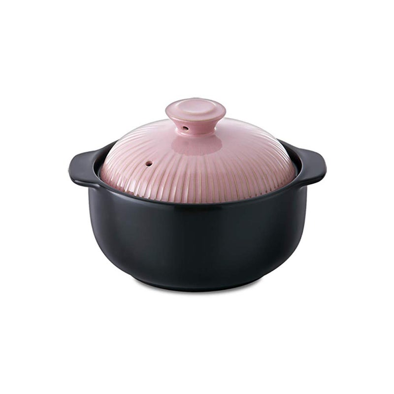 Kitchen Flower Lucia Natural Glazed Ceramic Porcelain Cookware Hot Pot Sugar Pink 1000ml