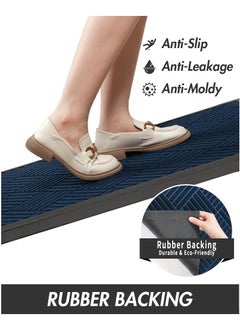 Arabest Door Mats Indoor & Outdoor Rubber Non Slip Front Door Mat Entrance Waterproof Rugs Dirt Debris Mud Trapper Carpet for Entryway Low Entry Rugs  - Image 2
