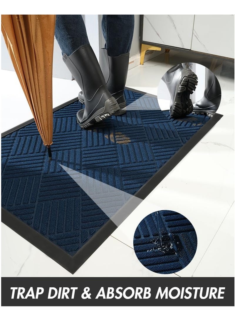 Arabest Door Mats Indoor & Outdoor Rubber Non Slip Front Door Mat Entrance Waterproof Rugs Dirt Debris Mud Trapper Carpet for Entryway Low Entry Rugs  - Image 4