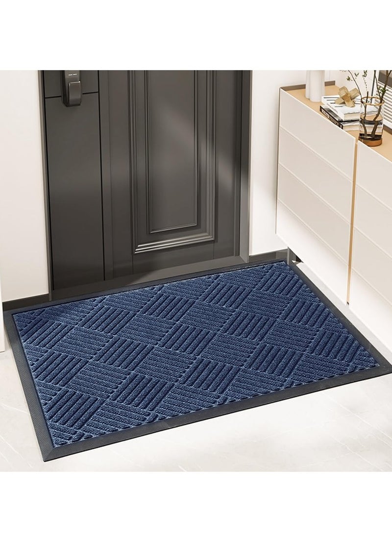 Arabest Door Mats Indoor & Outdoor Rubber Non Slip Front Door Mat Entrance Waterproof Rugs Dirt Debris Mud Trapper Carpet for Entryway Low Entry Rugs  - Image 1