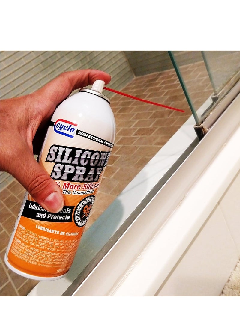 cyclo Silicone Spray Lubricant 430ml – Multi-Purpose Waterproof Formula, 200% More Silicone, Lubricates Seals Hinges Locks Doors Windows Rubber Parts, Prevents Rust & Corrosion - Image 4