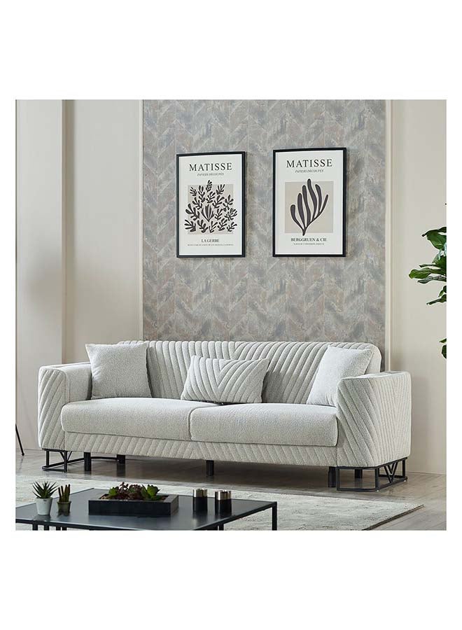 DANUBE HOME أريكة دانوب هوم إيلغنس 3 مقاعد قماش تصميم حديث أريكة ثلاثية مقاعد أثاث غرفة المعيشة م 230 × عرض 80 × ارتفاع 82 سم رمادي - Image 1