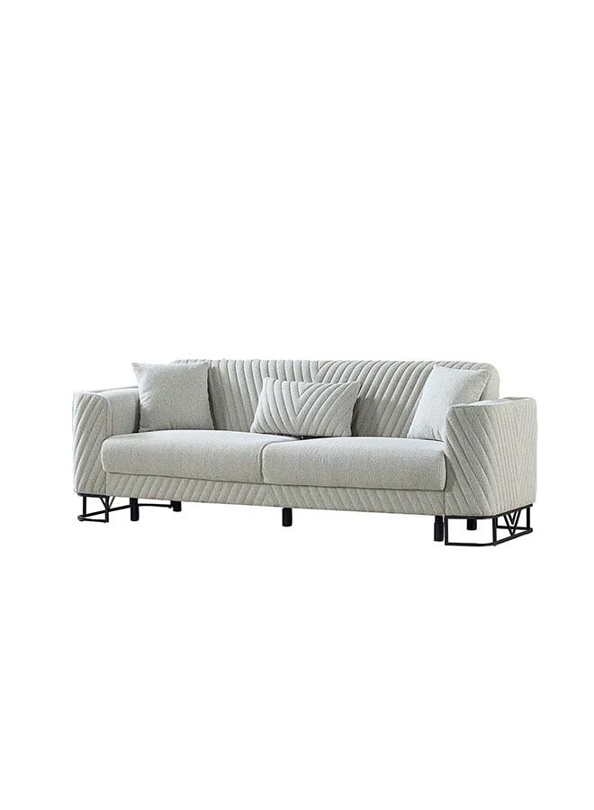 DANUBE HOME أريكة دانوب هوم إيلغنس 3 مقاعد قماش تصميم حديث أريكة ثلاثية مقاعد أثاث غرفة المعيشة م 230 × عرض 80 × ارتفاع 82 سم رمادي - Image 4