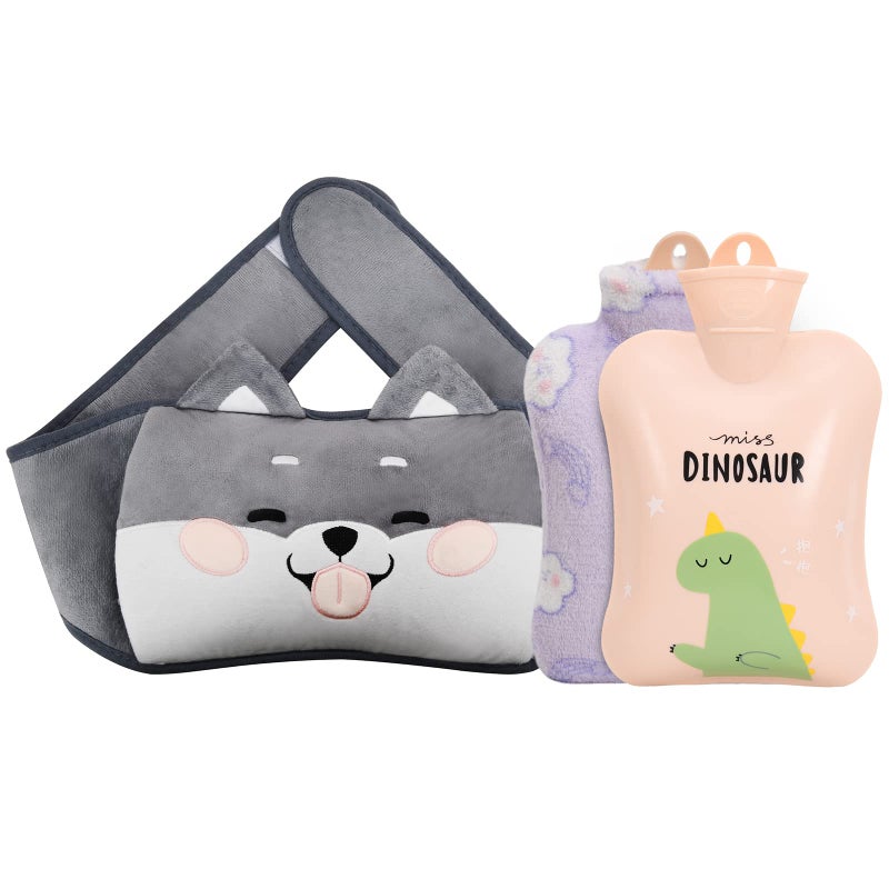 Opliy Hot Water BagHot Water Bottle with Waist Cover Cartoon Warm Water Pouch for Neck and Shoulder BackHand Legs Waist Warm