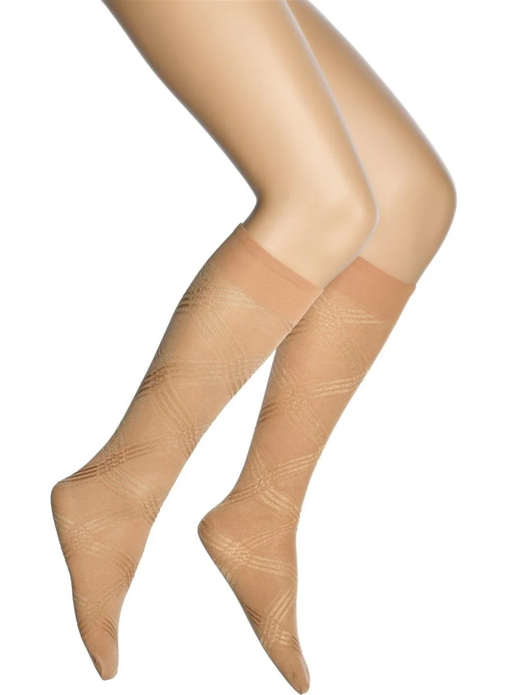 Dore Island Patterned Micro Knee High Women's Socks