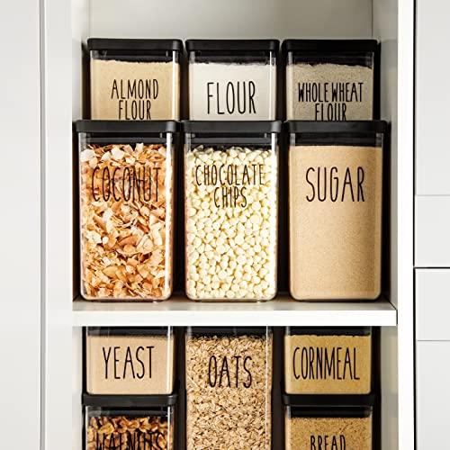 Talented Kitchen 136 Kitchen Sticker Labels for Food Containers - Varied Sizes, Black Text on Clear Background - Waterproof Labels for Jars & Storage - Image 2