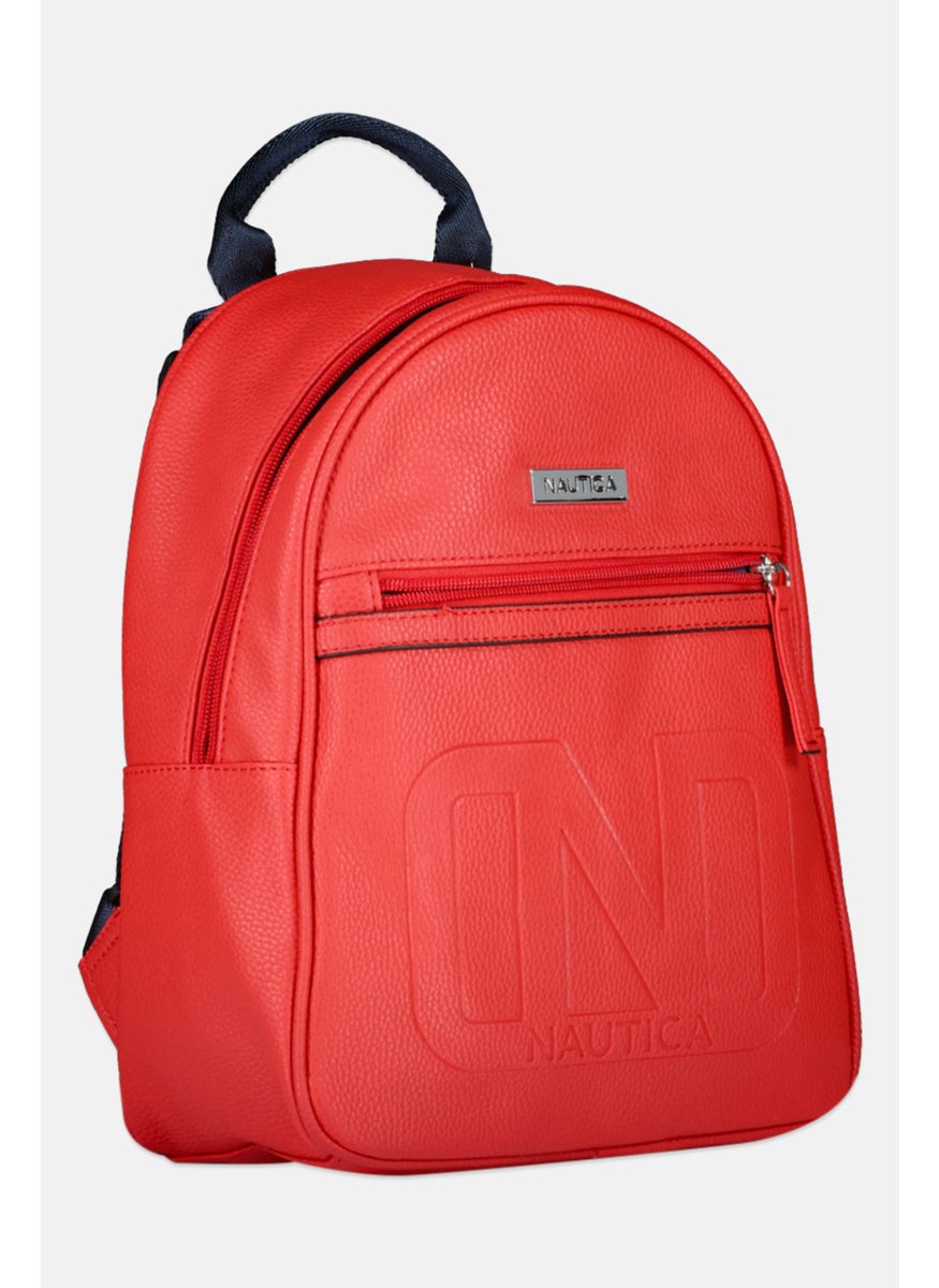 NAUTICA Women Brand Logo Backpack, Red  - Image 3