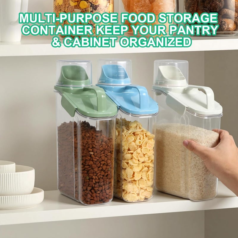 TBMax Rice Container Cereal Storage Container 2 Pack 3.2-Quart, Kitchen Pantry Dry Food Storage Holder with Easy-Pouring Spout & Handy Cup, Small Pet Dog Cat Food Dispenser for Daily Feeding - Image 5
