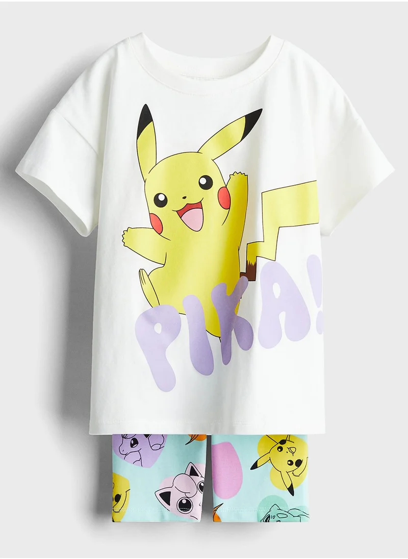 H&M Kids Pokemon Print T-Shirt & Shorts Set
