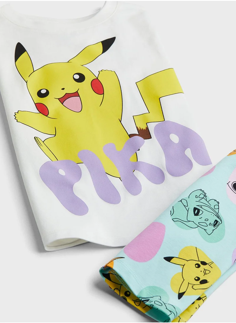 H&M Kids Pokemon Print T-Shirt & Shorts Set