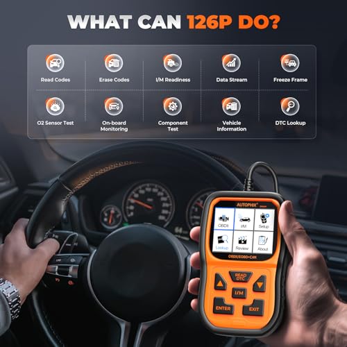 AUTOPHIX OM126P+ OBD2 Scanner, Check Engine Light Code Reader, Car Code Scanner for Automotive Diagnostic, Read & Clear Fault Code, Pass Smog Test, Live Data, for All US Cars After 1996 (Orange) - Image 3