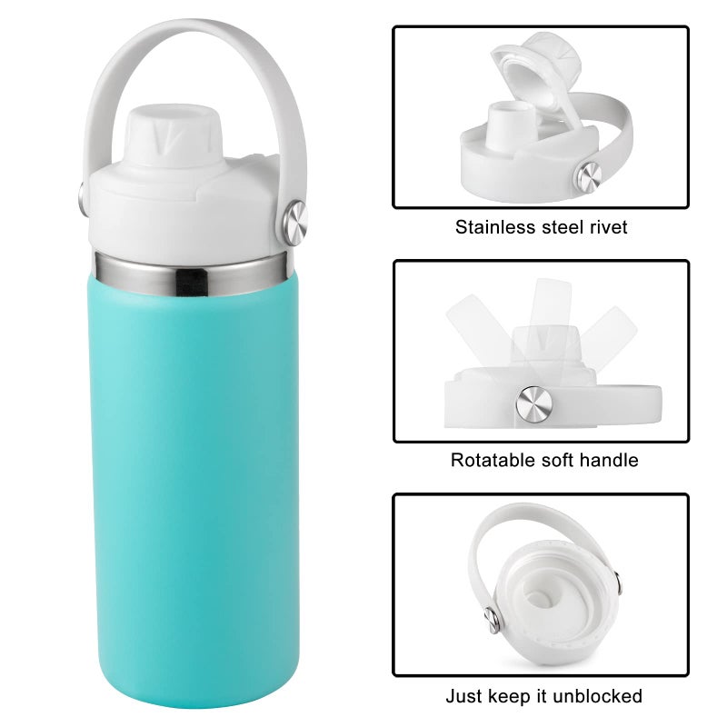 DBIW Lid for Hydroflask 32 40 64 oz Wide Mouth, Replacement Chug Cap with Flex Handle Compatible with Hydro Flask 12 16 20 Ounce Kids Bottle, BPA Free, Top Water Bottle Accessories, White - Image 2