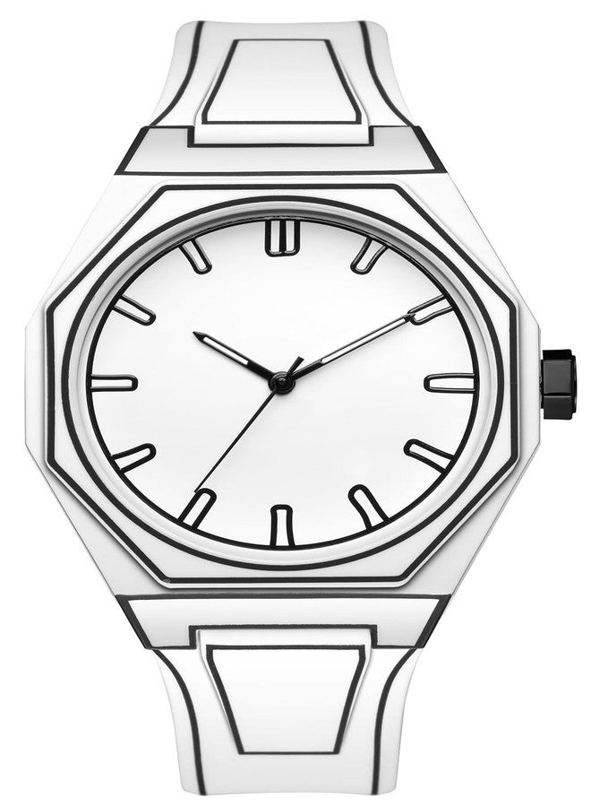 FANMIS Men's Anime-Inspired Watch Fashion Sketch Watch Minimalist Creative Wormhole Design Watch Stylish and Durable Timepiece for Men's Sports Watch, A White - Image 1