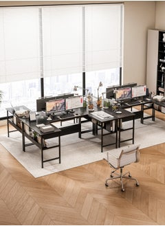 ADEBOLA Gaming Table with Bookshelf Layer,U Shaped Computer Desk ,Large Desktop Office Desk 180*45*75cm  - Image 4