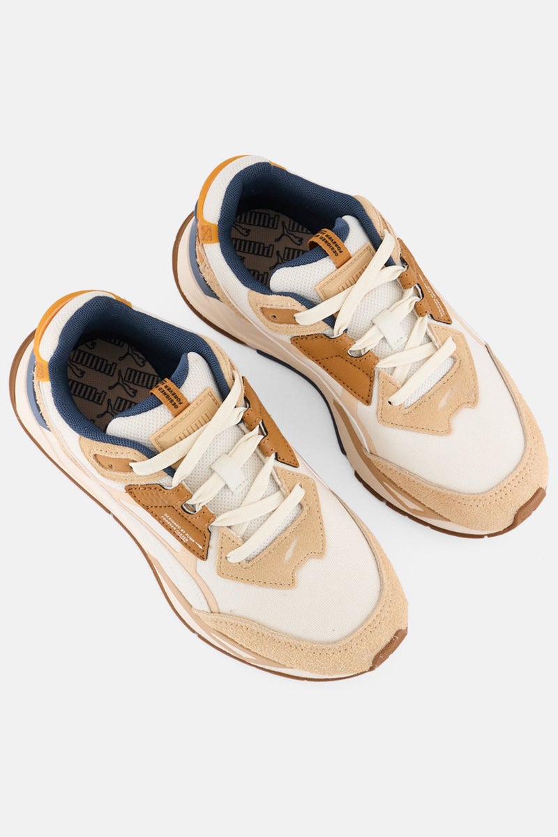 PUMA Kids Boy Lace Up Outdoor Shoes, Beige - Image 3