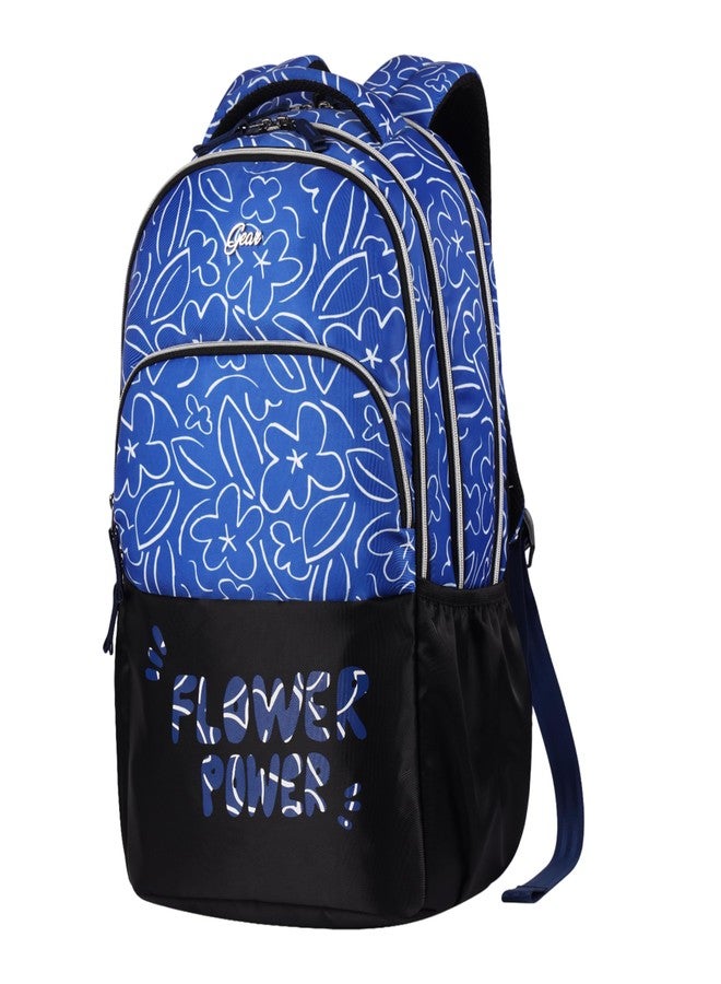 Gear Flower Power 19"/35L Large Water Resistant School Bag/Casual 4 Compartment Backpack/Daypack/Travel Backpack/Kids Bag for Girls (Navy-Black) - Image 1