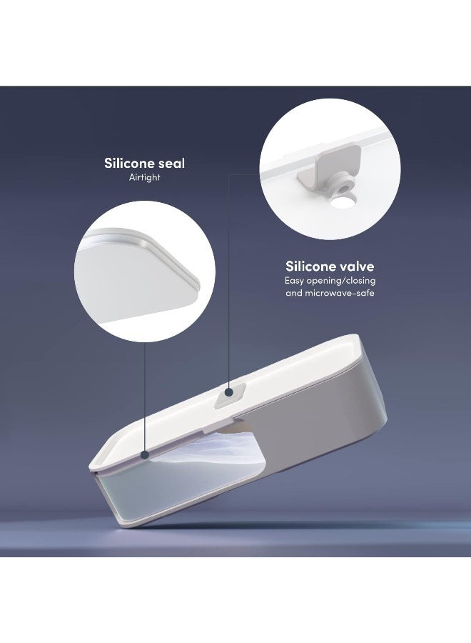 monbento - Bento Box MB Original Onyx with Compartments - 2 Tier Leakproof Lunch Box for Work Lunch Packing and Meal Prep - BPA Free - Food Grade Safe Food Containers - Black - Image 2