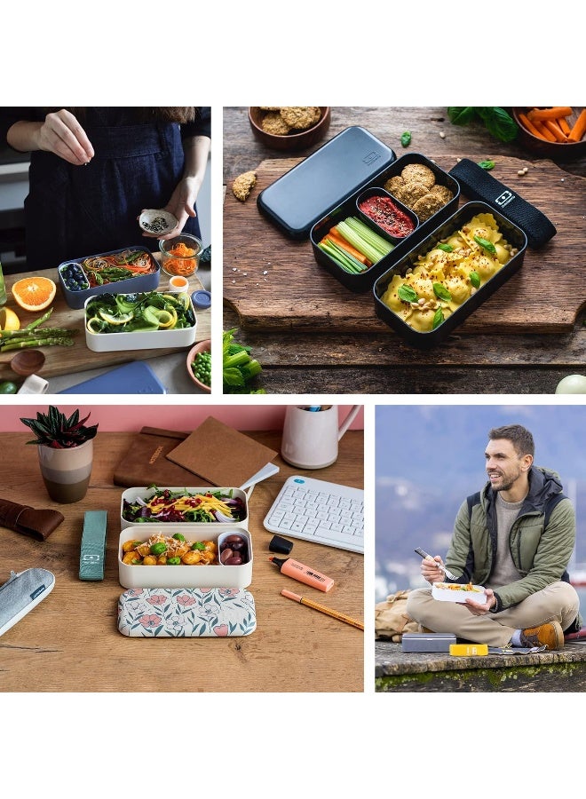 monbento - Bento Box MB Original Onyx with Compartments - 2 Tier Leakproof Lunch Box for Work Lunch Packing and Meal Prep - BPA Free - Food Grade Safe Food Containers - Black - Image 4
