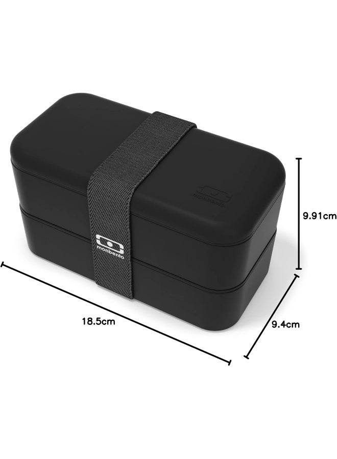 monbento - Bento Box MB Original Onyx with Compartments - 2 Tier Leakproof Lunch Box for Work Lunch Packing and Meal Prep - BPA Free - Food Grade Safe Food Containers - Black - Image 5