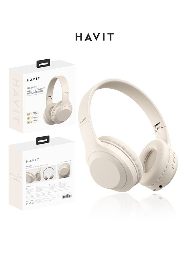 havit Foldable  Bluetooth Wireless Headset，Over-Ear Wireless Headphone lack，Support Wired/Wireless，For Outdoor, Running, Camping  - Image 1