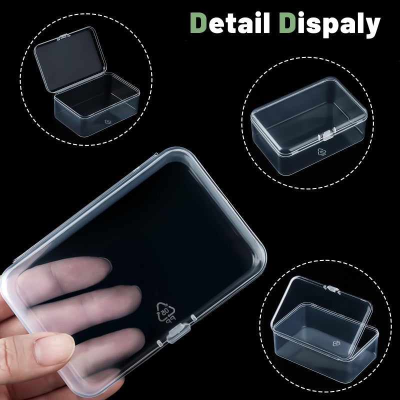 ZORRITA 6 Pack Small Plastic Storage Containers with Hinged Lids, Rectangle Clear Plastic Boxes for Beads, Jewelry, Game Pieces and Crafts Items (3.5 x 2.3 x 1.3 Inch) - Image 3