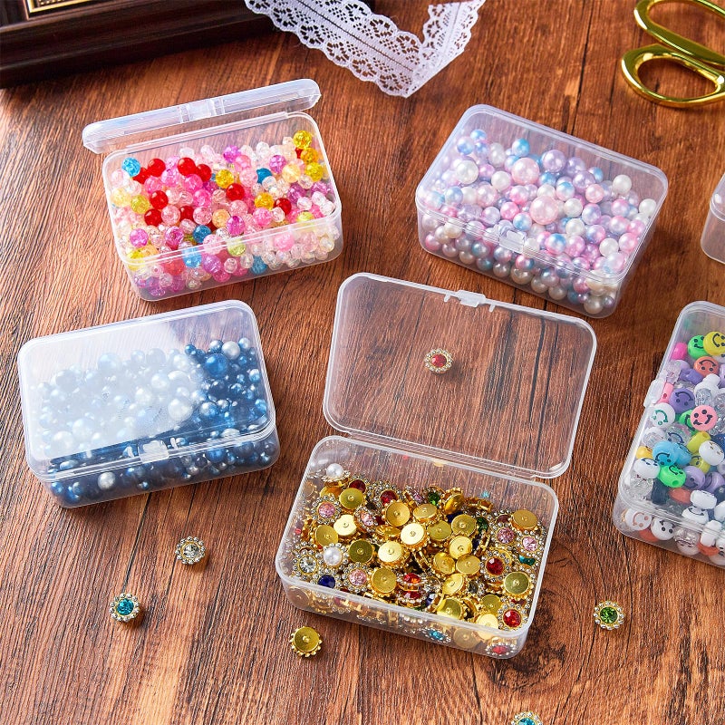 ZORRITA 6 Pack Small Plastic Storage Containers with Hinged Lids, Rectangle Clear Plastic Boxes for Beads, Jewelry, Game Pieces and Crafts Items (3.5 x 2.3 x 1.3 Inch) - Image 4