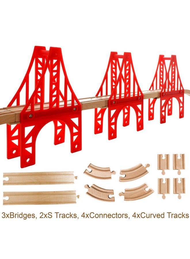 OrgMemory Train Bridge, Orgmemory 3 Suspension Bridge, Wooden Train Bridge, Train Tracks Compatible With All Major Brands - Image 3