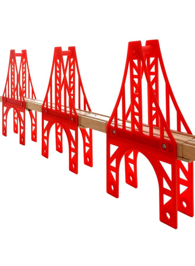 OrgMemory Train Bridge, Orgmemory 3 Suspension Bridge, Wooden Train Bridge, Train Tracks Compatible With All Major Brands - Image 2