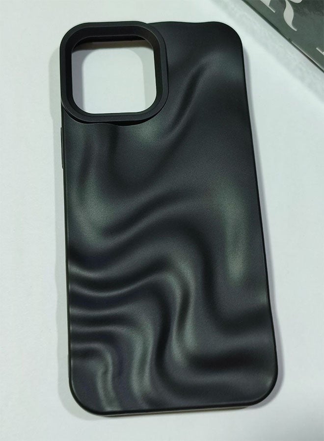 Premium Matte Case Compatible with iPhone 13 Pro Max, Featuring a 3D Wave Design, Durable Material for Shock and Scratch Protection, a Comfortable Feel, and a Stylish Look - Black - Image 2