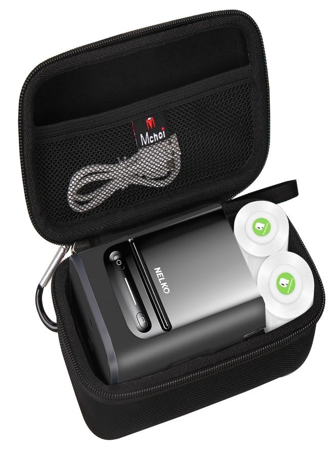مشوي حقيبة تخزين صلبة من Mchoi تناسب طابعة الملصقات المحمولة Nelko PM220S، وحامل تخزين لكابل USB وملحقات البطاريات، الحقيبة فقط - Image 1