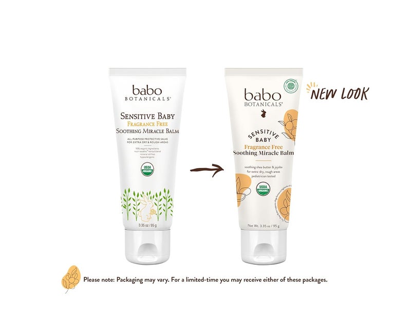 Babo Botanicals بابل بوتانيكالز بلسم المعجزة المهدئ الخالي من العطور للأطفال الحساسين عضوي من وزارة الزراعة الأمريكية بلسم متعدد الاستخدامات مع زيت الزيتون وزبدة الشيا للمناطق الجافة والخشنة معتمد من EWG للأطفال والرضع - Image 2