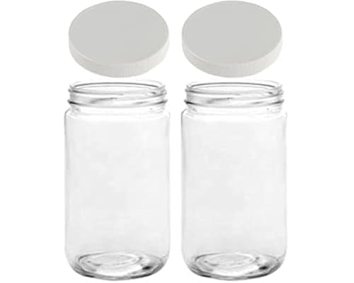 JARMING COLLECTIONS 32oz Extra Wide Mouth Glass Storage Jar with BPA-Free Plastic Lid – Quart Size Airtight Mason Jar for Kitchen, Pantry, and Food Storage (Set of 2) - Image 1