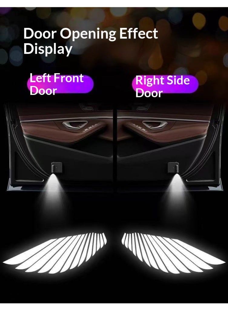 2PCS Angel Wings Welcome Light – Car Door Courtesy Projection Lamp, LED Atmosphere Light, Auto Door Shadow Light Decoration - Image 3
