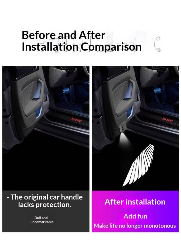 2PCS Angel Wings Welcome Light – Car Door Courtesy Projection Lamp, LED Atmosphere Light, Auto Door Shadow Light Decoration - Image 4