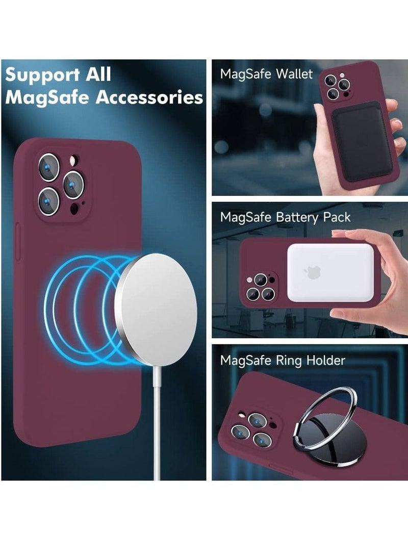 Raxoom Silicone Magnetic Case for iPhone 14 Pro Max with 2 Pack Tempered Glass Screen Protector Magsafe Case - Image 2