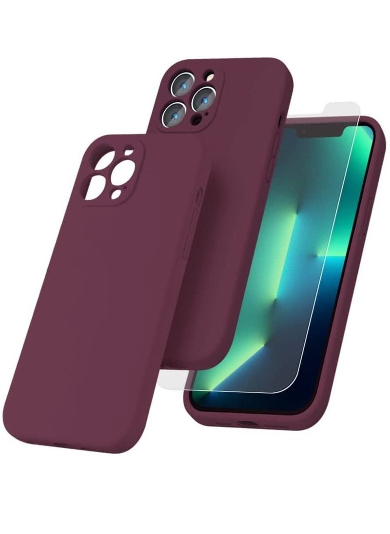 Raxoom Silicone Magnetic Case for iPhone 14 Pro Max with 2 Pack Tempered Glass Screen Protector Magsafe Case - Image 1