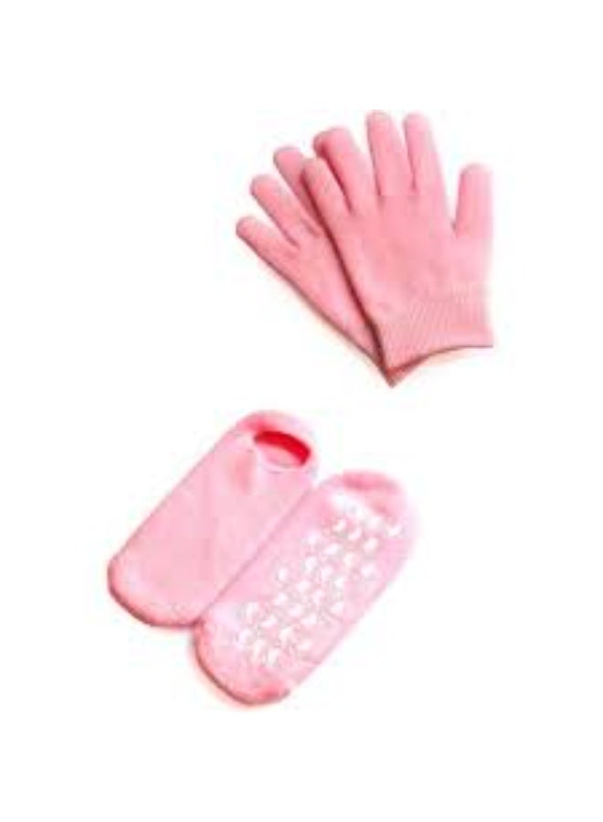 4-Piece Silicone Gel Gloves and Socks Set for Hand and Foot Care – Moisturizing and Repairing Treatment - Image 4