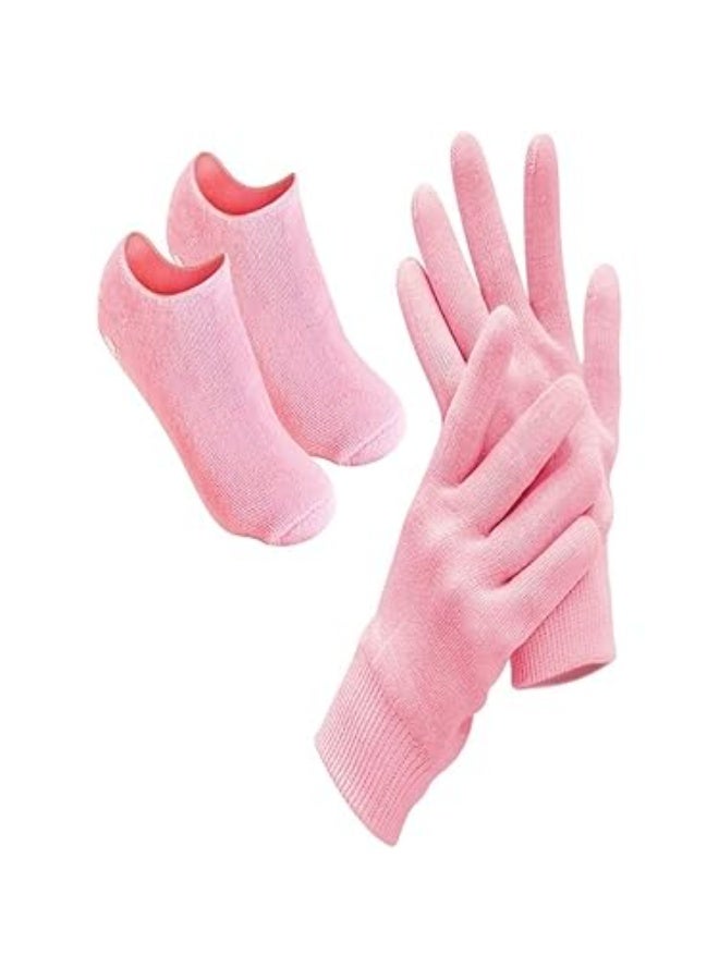 4-Piece Silicone Gel Gloves and Socks Set for Hand and Foot Care – Moisturizing and Repairing Treatment - Image 3
