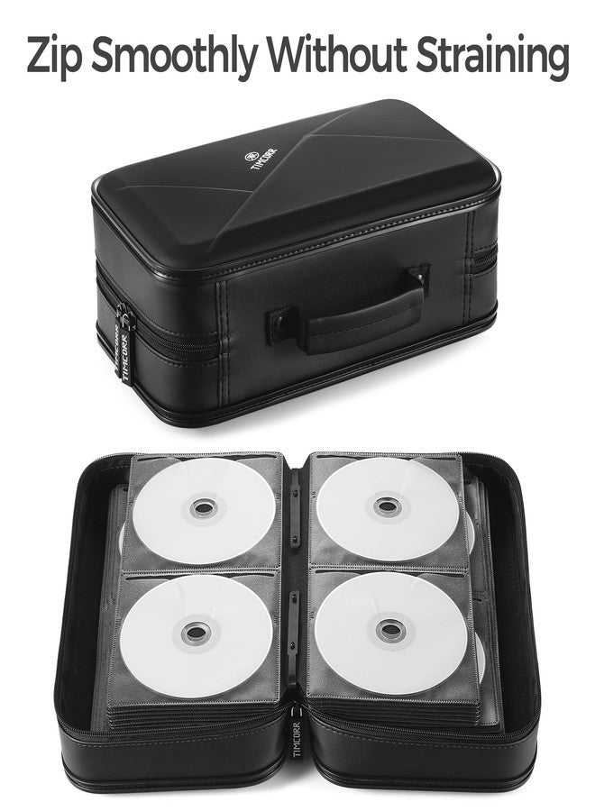 TIMCORR CD Case DVD Holder Storage: 144 Capacity DVD Cases Organizer Portable Wallet Storage - CD Plastic Protective Carrying Binder for Home Travel (Black) - Image 2
