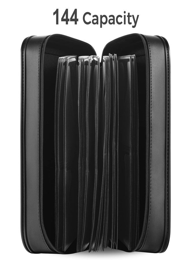 TIMCORR CD Case DVD Holder Storage: 144 Capacity DVD Cases Organizer Portable Wallet Storage - CD Plastic Protective Carrying Binder for Home Travel (Black) - Image 3