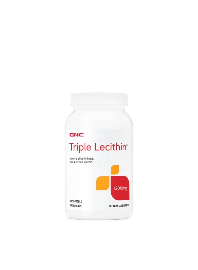 GNC Triple Lecithin 1200mg Supplement, Supports a Healthy Heart, Liver and Nervous System, 90 Servings - Image 1
