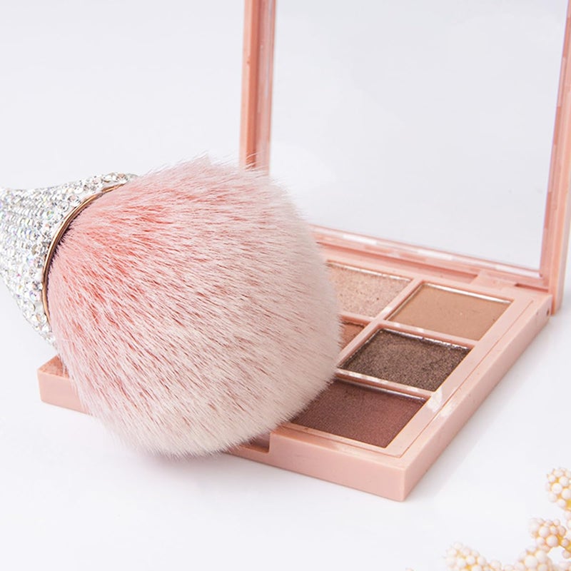 KuuGuu 2 PCS Nail Art Dust Brush Shiny Rhinestone Fust Brushes Ultra Soft Nylon Dust Brush for Loose Face Cosmetics Blending Liquid Foundation Powder Make Up Brushes Cleaning Tools Shape Nail & Makeup Brus - Image 5