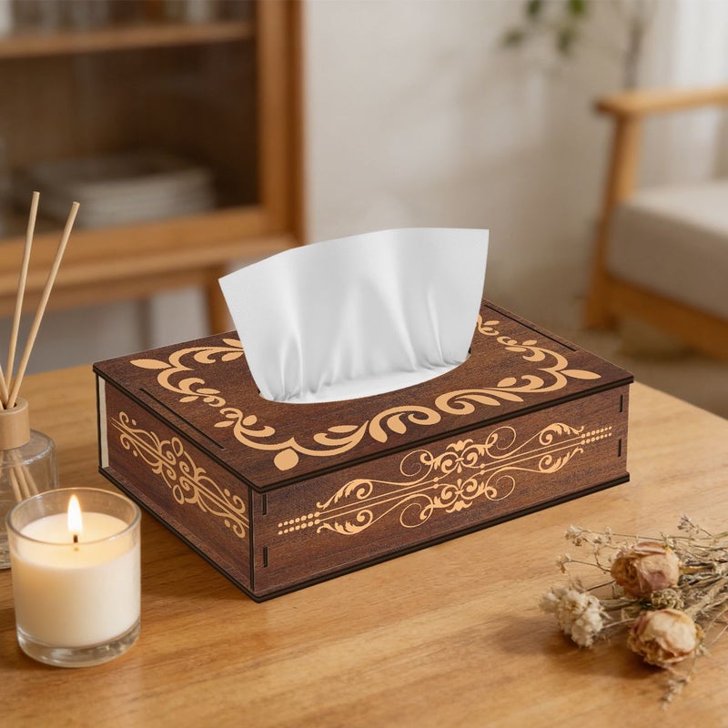 Classic Single Wooden Tissue Box For Bathroom Bedroom Office Kitchen Desktop Storage Solution Home Decor - Image 5