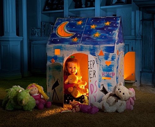 Easy Playhouse Blank Crafty Cottage - Kids Art and Craft for Indoor Fun, Color, Draw, Doodle on this Blank Canvas – Decorate and Personalize a Cardboard Fort, 32" x 26.5" x 40.5" - Made in USA, Age 3+ - Image 4