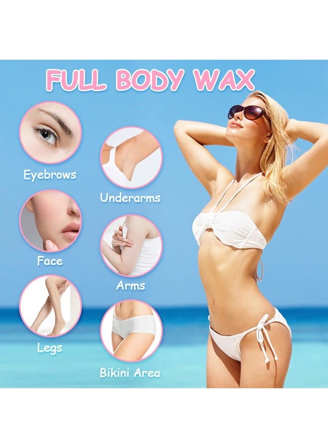 Leaflai Hard Wax Beads, Professional Wax Beads for Hair Removal 400g Hair Wax with 10 Pcs Wood Sticks for Full Body Brazilian Bikini Face Legs Eyebrow Painless at Home for Woman Men - Image 3