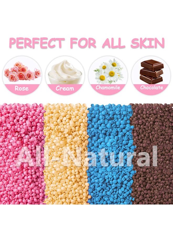 Leaflai Hard Wax Beads, Professional Wax Beads for Hair Removal 400g Hair Wax with 10 Pcs Wood Sticks for Full Body Brazilian Bikini Face Legs Eyebrow Painless at Home for Woman Men - Image 2