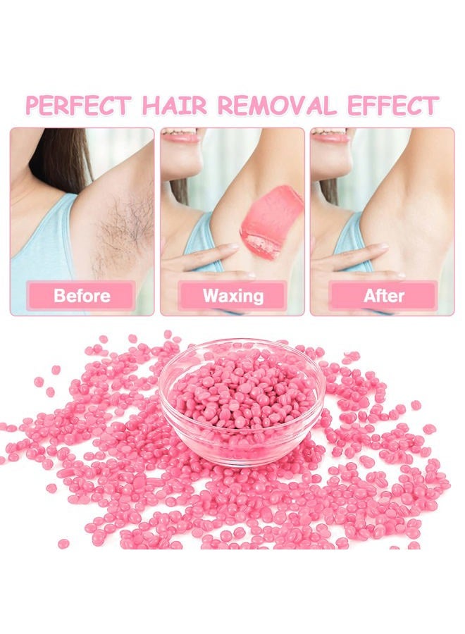 Leaflai Hard Wax Beads, Professional Wax Beads for Hair Removal 400g Hair Wax with 10 Pcs Wood Sticks for Full Body Brazilian Bikini Face Legs Eyebrow Painless at Home for Woman Men - Image 4