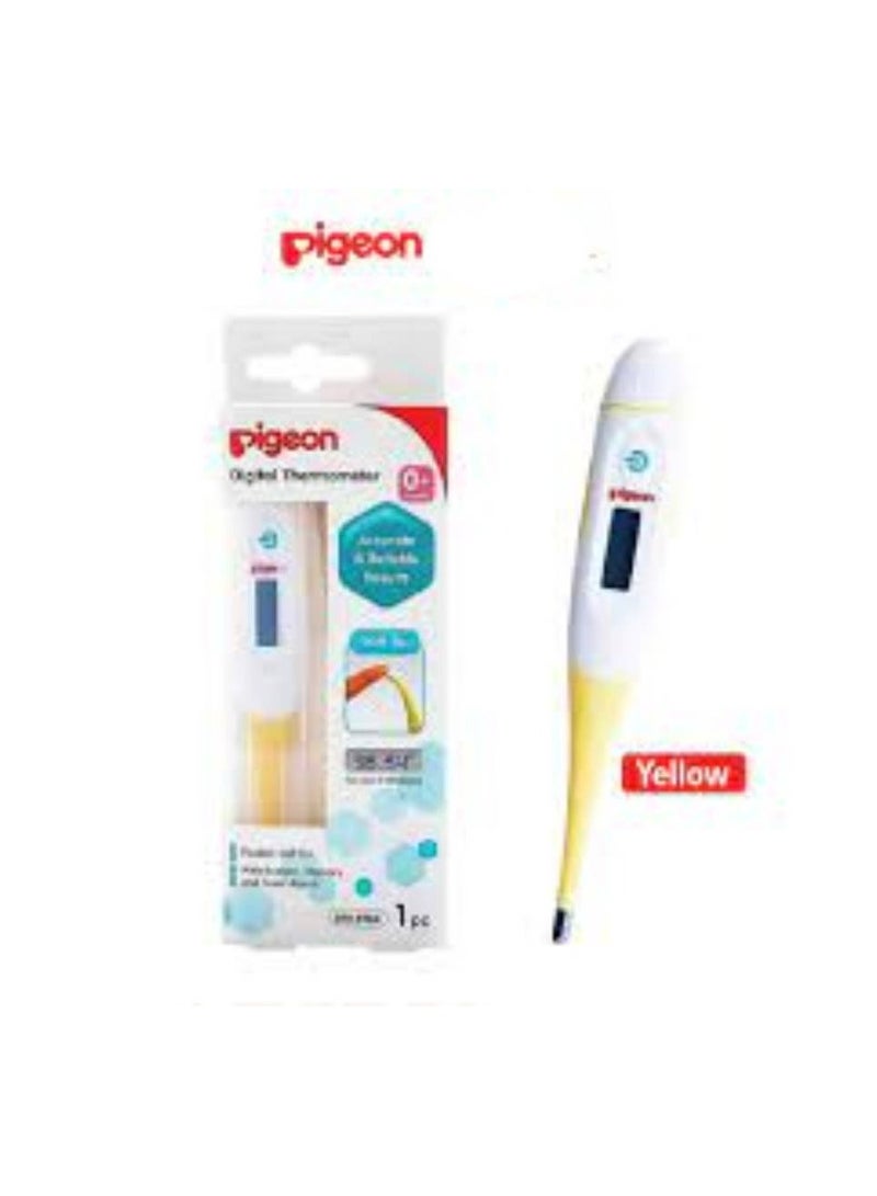 pigeon Pigeon White & Yellow Soft Tip Digital Thermometer with Beeper, Memory & Fever Alarm for Babies (0+ months) - BPA free 1 pcs